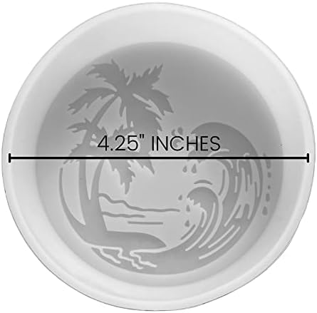 מעגל חוף טרופי עובש סיליקון טנדי | גודל 4.25 רחב x 4.25 ארוך x 1 עמוק | גן עדן עיצוב לטריי, סבון, שרף, נרות